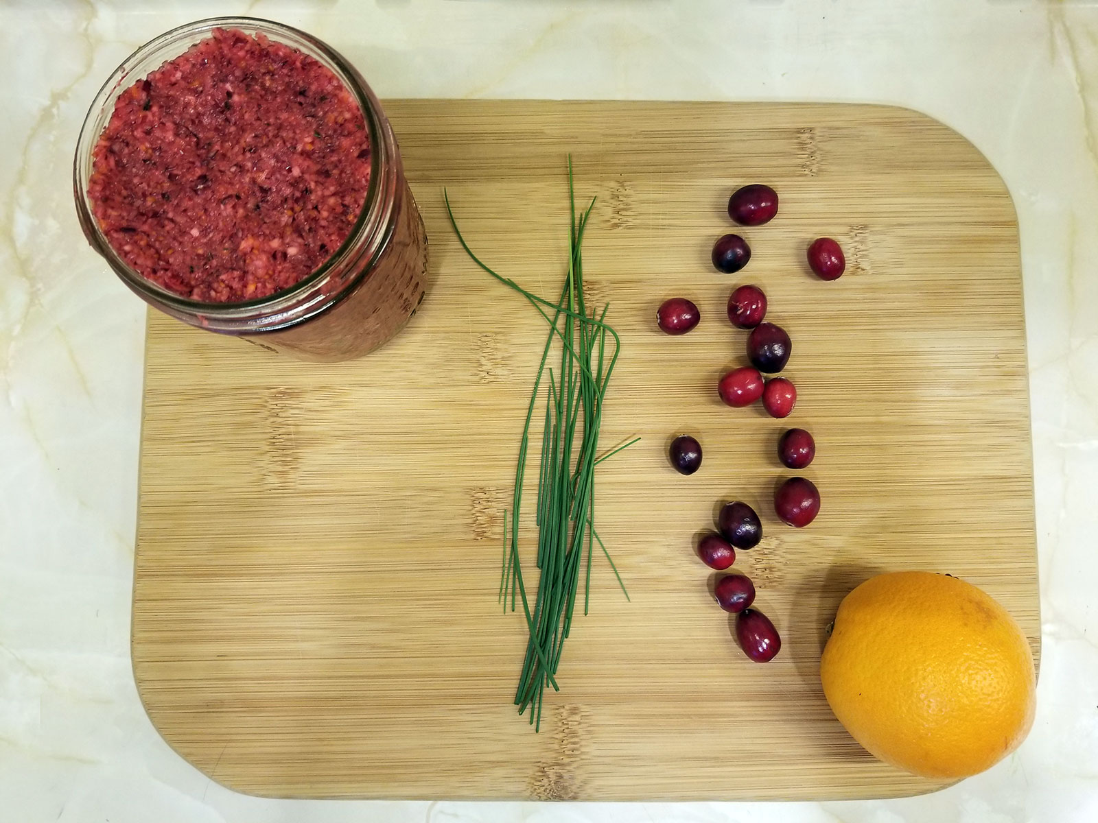 Wild onion cranberry relish