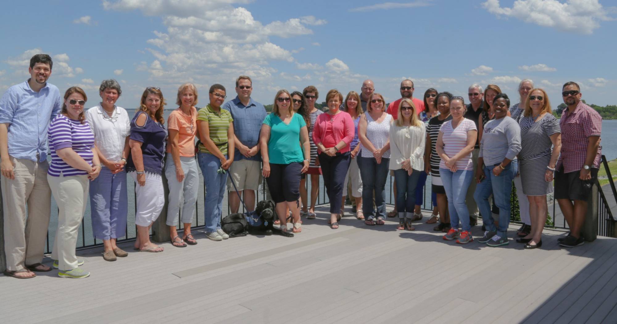 staff outing by the water