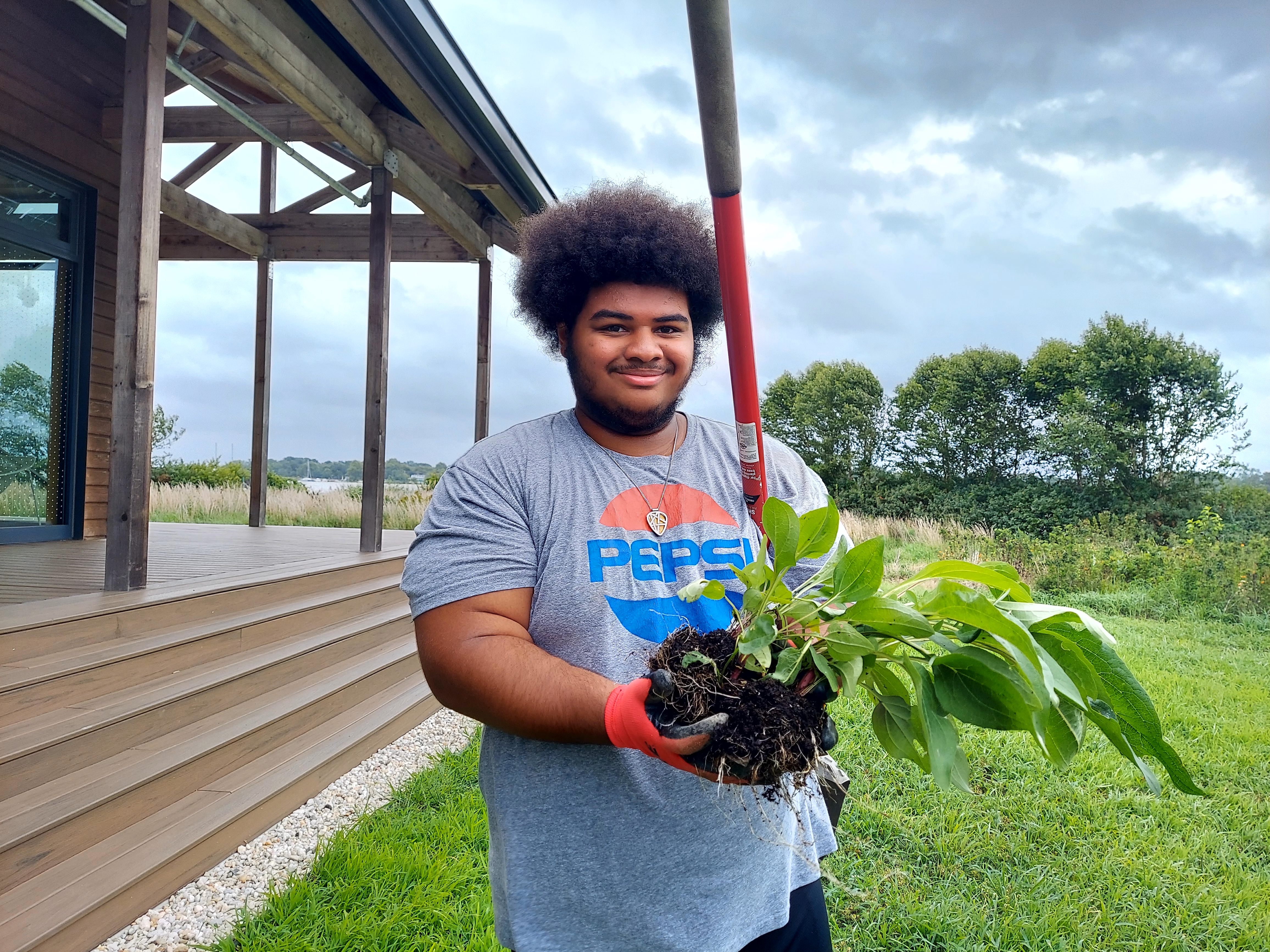 CES CBF summer camper with plant