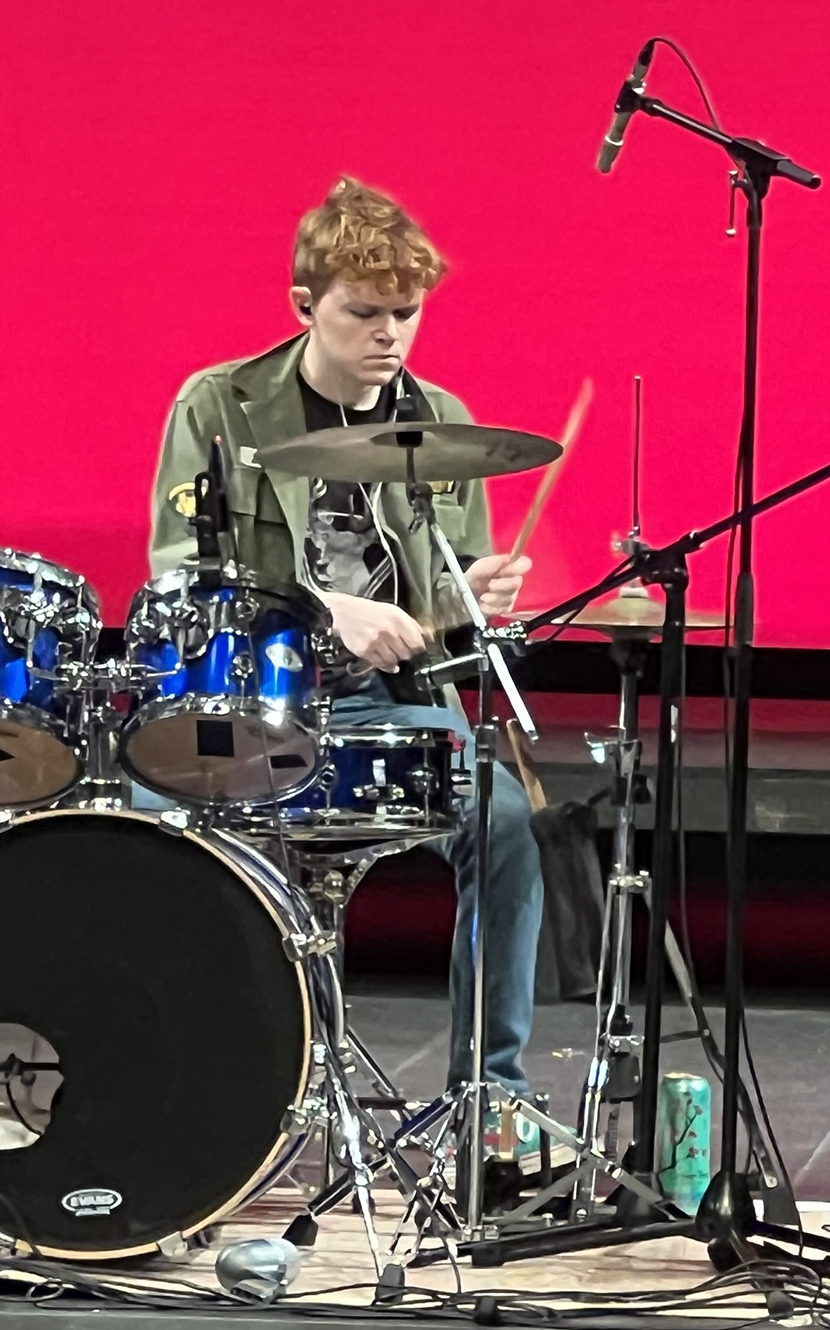 Peter Junkin playing the drums